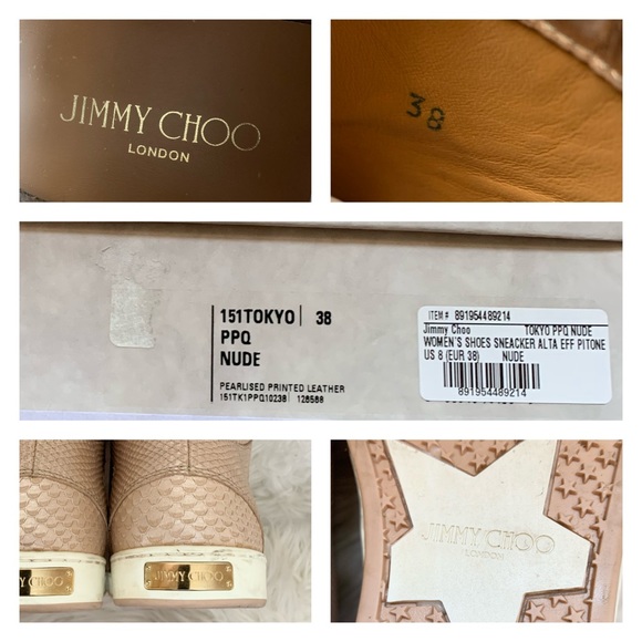 JIMMY CHOO Tokyo Logo High Top Python Sneakers - Picture 11 of 11
